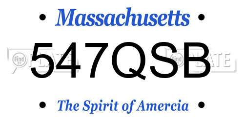 547QSB Massachusetts License Plate
