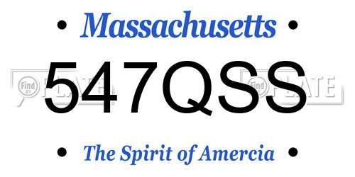 547QSS Massachusetts License Plate