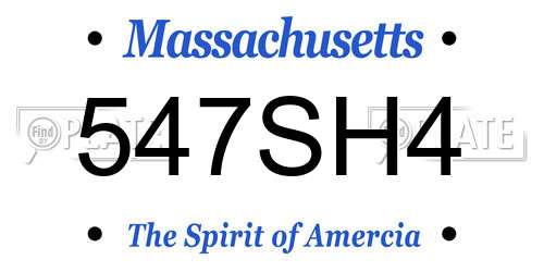 547SH4 Massachusetts License Plate