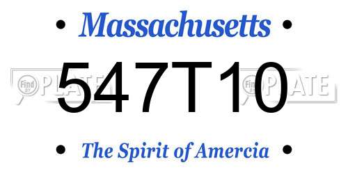 547T10 Massachusetts License Plate