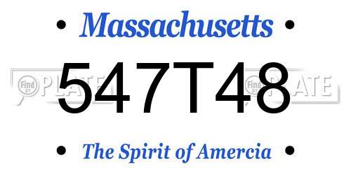 547T48 Massachusetts License Plate