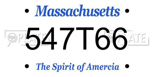 547T66 Massachusetts License Plate