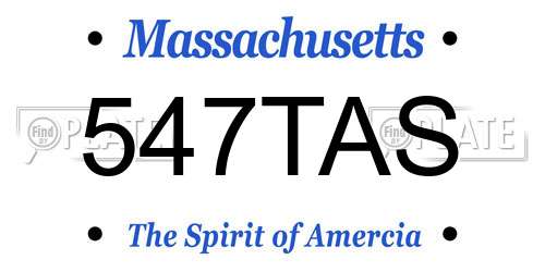 547TAS Massachusetts License Plate