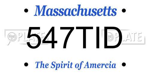 547TID Massachusetts License Plate