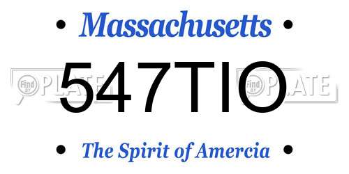 547TIO Massachusetts License Plate