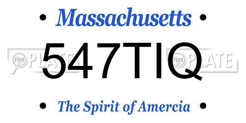 547TIQ Massachusetts License Plate