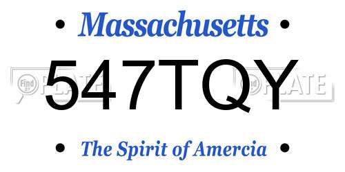 547TQY Massachusetts License Plate