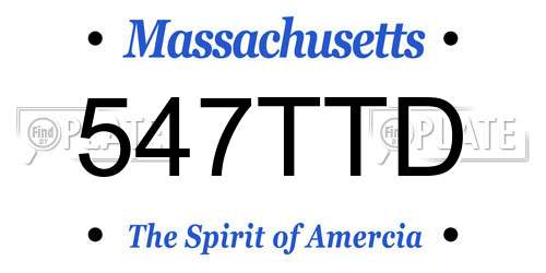 547TTD Massachusetts License Plate