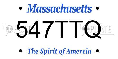 547TTQ Massachusetts License Plate