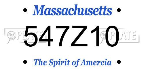 547Z10 Massachusetts License Plate
