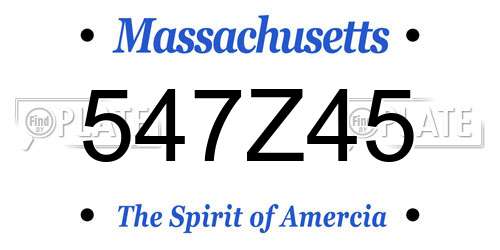 547Z45 Massachusetts License Plate