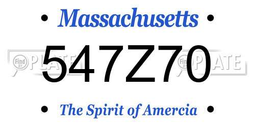 547Z70 Massachusetts License Plate