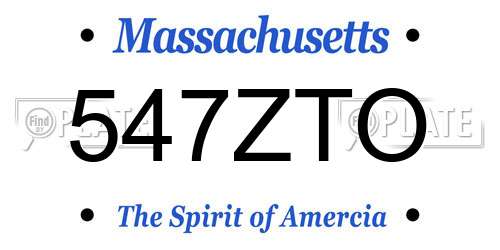 547ZTO Massachusetts License Plate