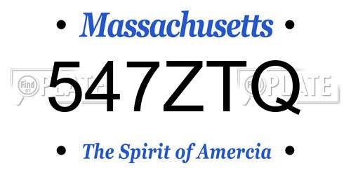 547ZTQ Massachusetts License Plate