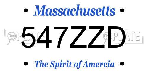 547ZZD Massachusetts License Plate