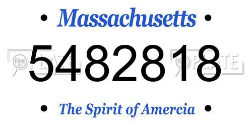 5482818 Massachusetts License Plate