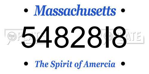 54828I8 Massachusetts License Plate
