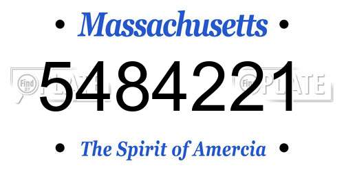 5484221 Massachusetts License Plate