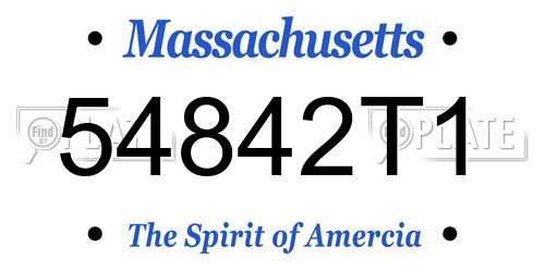 54842T1 Massachusetts License Plate