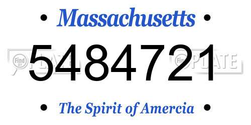 5484721 Massachusetts License Plate