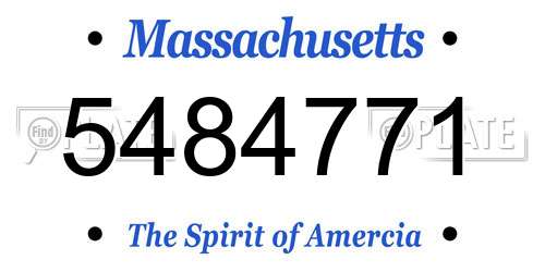 5484771 Massachusetts License Plate