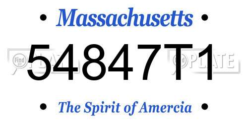 54847T1 Massachusetts License Plate