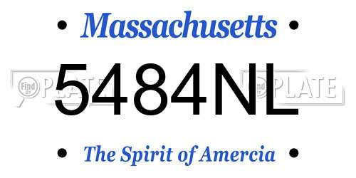 5484NL Massachusetts License Plate