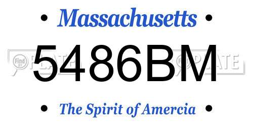 5486BM Massachusetts License Plate