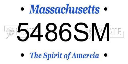 5486SM Massachusetts License Plate