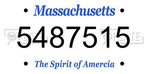 5487515 Massachusetts License Plate