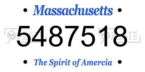 5487518 Massachusetts License Plate