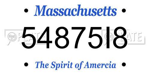 54875I8 Massachusetts License Plate