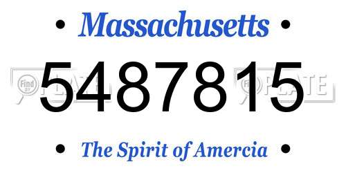 5487815 Massachusetts License Plate