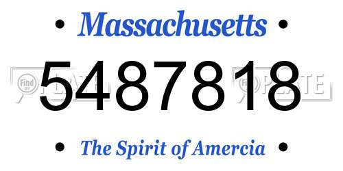 5487818 Massachusetts License Plate