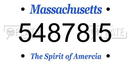 54878I5 Massachusetts License Plate