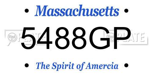 5488GP Massachusetts License Plate