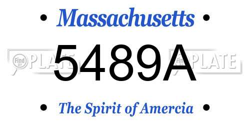 5489A Massachusetts License Plate