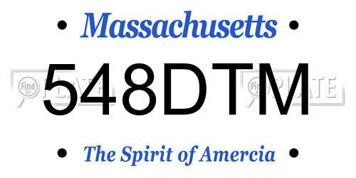 548DTM Massachusetts License Plate