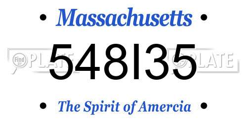 548I35 Massachusetts License Plate