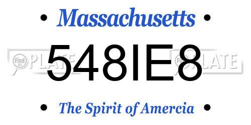 548IE8 Massachusetts License Plate