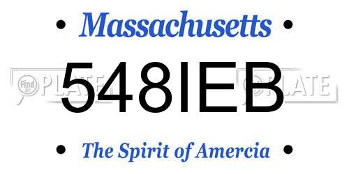 548IEB Massachusetts License Plate