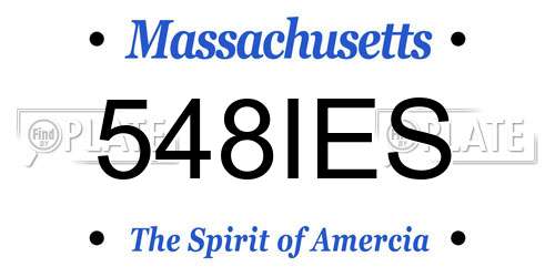 548IES Massachusetts License Plate