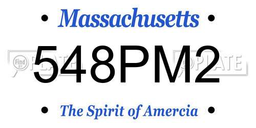 548PM2 Massachusetts License Plate