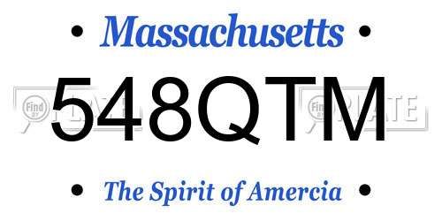 548QTM Massachusetts License Plate
