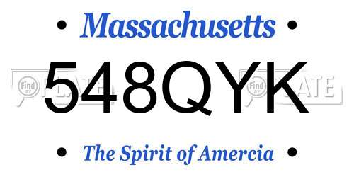 548QYK Massachusetts License Plate
