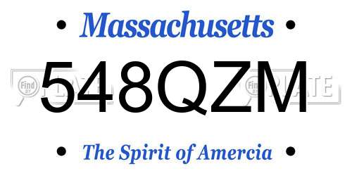 548QZM Massachusetts License Plate