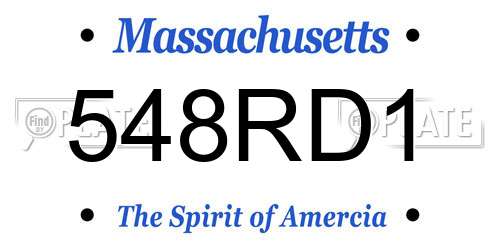 548RD1 Massachusetts License Plate