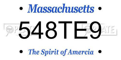 548TE9 Massachusetts License Plate