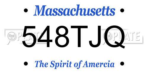 548TJQ Massachusetts License Plate