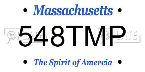 548TMP Massachusetts License Plate